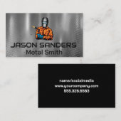 トーチロ吹ゴ付き溶接機 |メタリック 名刺 (正面/裏面)