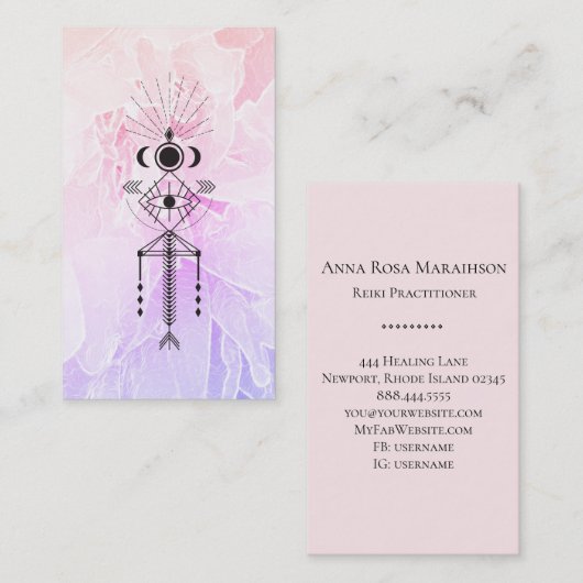 *~*トーテムアイムーンフローラ星学霊気ヨガ 名刺 (正面/裏面)