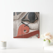 トーテムポールアットハイダ伝統センター博物館 スクエア壁時計 (ホーム)