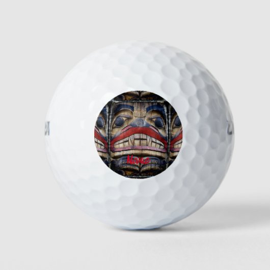トーテムポール顔サンダー_コーブ ゴルフボール (正面)