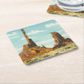 トーテムポール スクエアペーパーコースター (アングル)