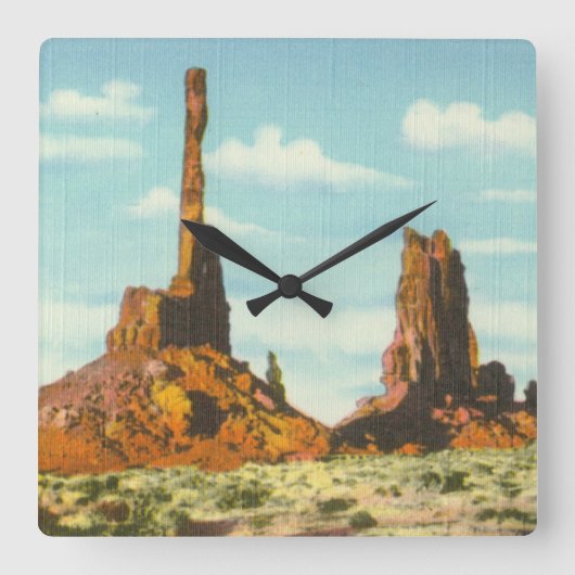 トーテムポール スクエア壁時計 (正面)