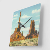 トーテムポール スクエア壁時計 (傾斜)