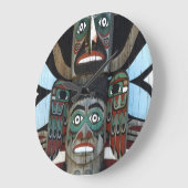 トーテムポール ラージ壁時計 (傾斜)
