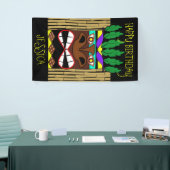 トーテムルアウ（ハワイ式宴会）ハッピーバースデー 横断幕 (トレードショー)