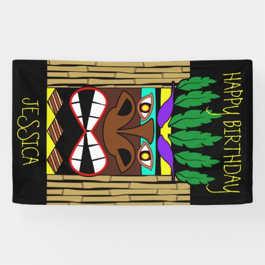 トーテムルアウ（ハワイ式宴会）ハッピーバースデー 横断幕 (横)