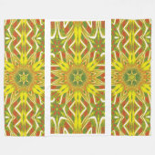 トーテムワイルドフラワー14 フリースブランケット (正面(横))