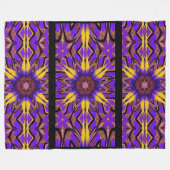 トーテムワイルドフラワー1 フリースブランケット (正面(横))