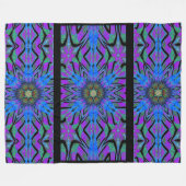 トーテムワイルドフラワー4 フリースブランケット (正面(横))