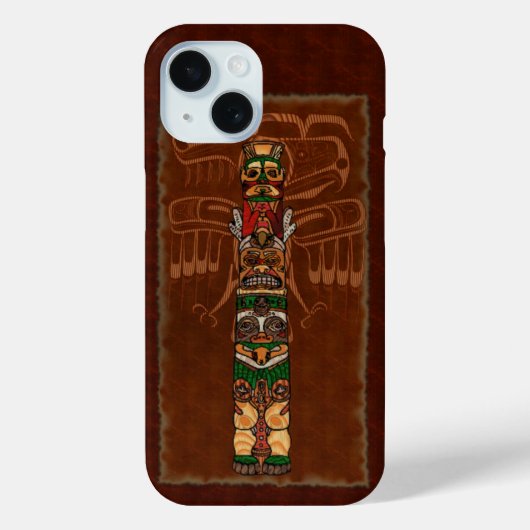 トーテム先住民アメリカフォークアート Case-Mate iPhoneケース (裏面)