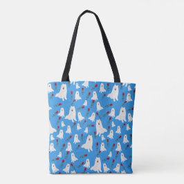 トートとSamoyeds on Sky Blue. トートバッグ