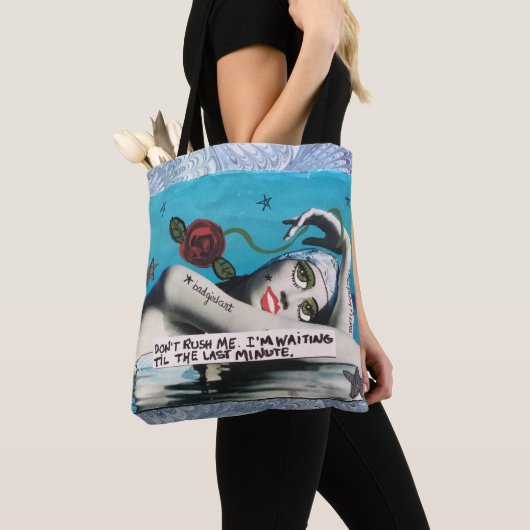 トートのバッグdon'tは私を急がせます。 私はまで持続します待っています トートバッグ (クローズアップ)