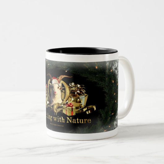 トートのMagoatsのヤギのクリスマスの休日のマグ ツートーンマグカップ (正面右)