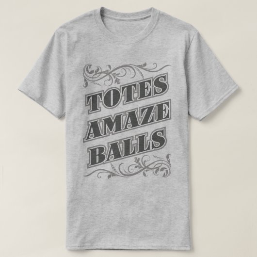 トートは球のAmazeballsのおもしろいなスローガンのティーを驚かせます Tシャツ (デザイン正面)
