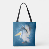 トートをくまなく水彩画のペリカン17 トートバッグ (裏面)