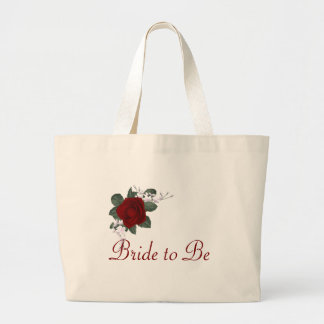 トートを結婚するKRWの赤いバラの花嫁 ラージトートバッグ