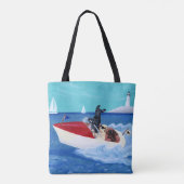 トートを絵を描くクールな夏のラブラドール トートバッグ (裏面)