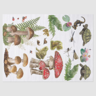 トートスツールの切り離し紙ウッドランド要素 薄葉紙