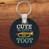 トートトランペット与えプレーヤーのプおもしろいンには可愛すぎる キーホルダー (正面)