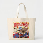 トートバおもしろいッグ – コーヒ走ー&カオスのコーヒー ラージトートバッグ (正面)