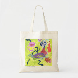 トートバックお茶を持つカメ トートバッグ