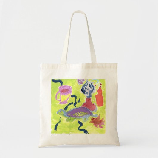 トートバックお茶を持つカメ トートバッグ (正面)