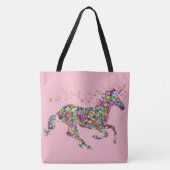 トートバックの大きいカラフルなユニコーンのピンクのギフトバッグ トートバッグ (正面)