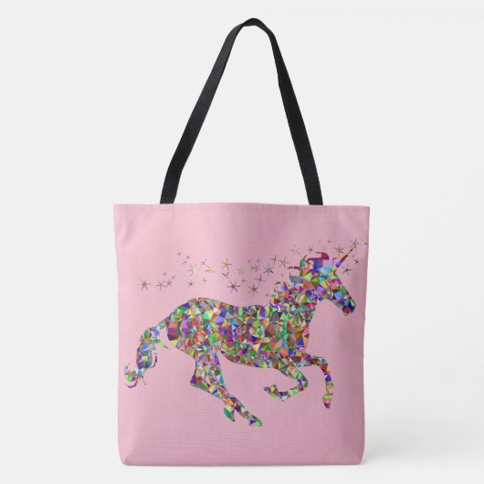 トートバックの大きいカラフルなユニコーンのピンクのギフトバッグ トートバッグ (正面)