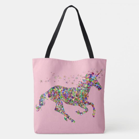 トートバックの大きいカラフルなユニコーンのピンクのギフトバッグ トートバッグ (裏面)