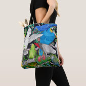 トートバックをくまなく世界のペットオウム トートバッグ (クローズアップ)