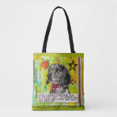 トートバック。 1つの側面の犬および猫他方では。 トートバッグ (正面)