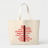 トートバッグにワクチンを打つ ラージトートバッグ (正面)