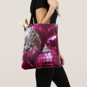 トートバッグの上にピンクボーブル トートバッグ (クローズアップ)