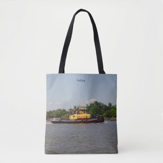 トートバッグの上にブルドッグ トートバッグ (正面)