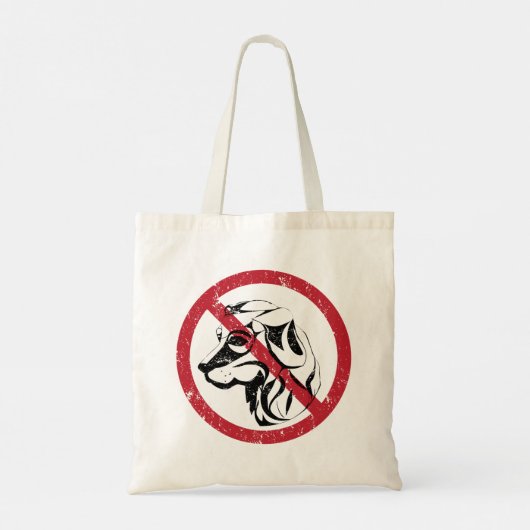 トートバッグを許可された犬なし トートバッグ (裏面)