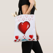 トートバッグバレンタインの愛ハート トートバッグ (クローズアップ)
