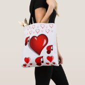 トートバッグバレンタインの愛ハート トートバッグ (クローズアップ)