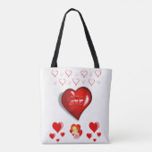 トートバッグバレンタインの愛ハート トートバッグ (裏面)