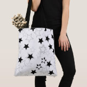 トートバッグブラック&ホワイトスターズ トートバッグ (クローズアップ)