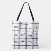 トートバッグブラック&ホワイト乳製品なし肉 トートバッグ (裏面)