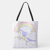 トートバッグユニコーンカラフルレインボー トートバッグ (裏面)