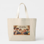 トートバッグ養子縁組トートバ与えー「A Pet a Family」 ラージトートバッグ (裏面)