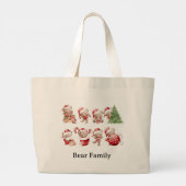 トートバッグ | かわいいクリスマスくまの顔 (裏面)