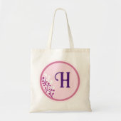 トートバッグ – イニシャルの追加 – 紫 (正面)