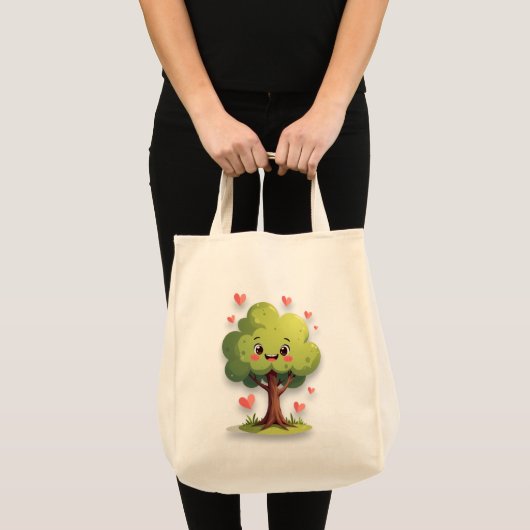 トートバッグ ツリー ラブ 赤いハート (正面(商品))
