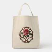 トートバッグ – バラ印刷 (裏面)