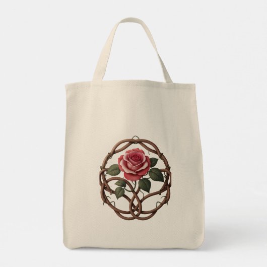 トートバッグ – バラ印刷 (裏面)