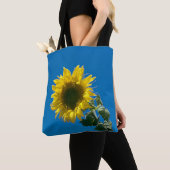 トートバッグ（青）- 大きなひまわり トートバッグ (クローズアップ)
