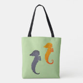 トートバッグ(ao) – 緑の背景のシーホース トートバッグ (裏面)
