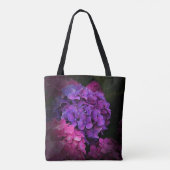 トートバパーソナライズされたッグ – ピンクと紫あじさい トートバッグ (裏面)